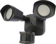 Dual-Head LED Security Outdoor Wall Sconce in Bronze