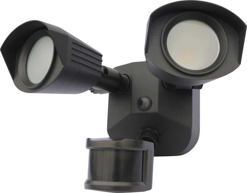 Dual-Head LED Security Outdoor Wall Sconce in Bronze