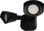 Dual-Head LED Security Outdoor Wall Sconce in Black