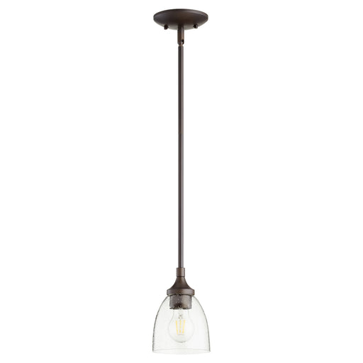 Enclave Transitional Pendant in Oiled Bronze W/ Clear/Seeded