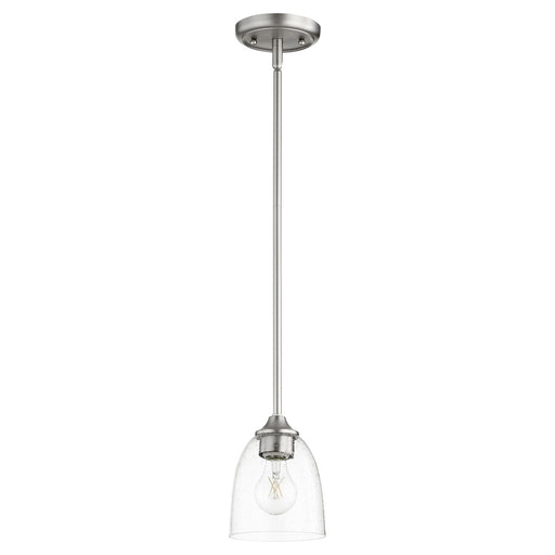 Jardin Transitional Pendant in Satin Nickel W/ Clear/Seeded