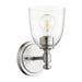 Rossington Transitional Wall Mount in Satin Nickel W/ Clear/Seeded