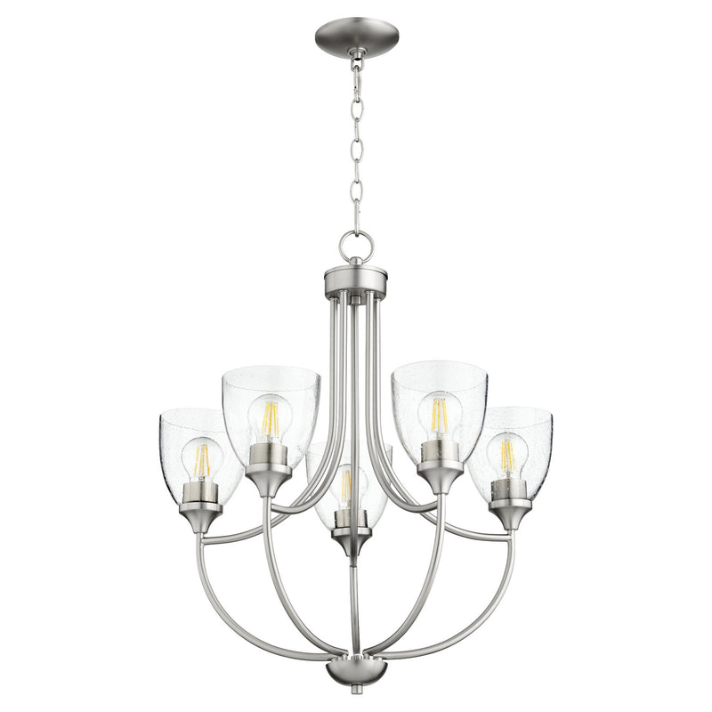 Enclave Traditional Chandelier in Satin Nickel W/ Clear/Seeded