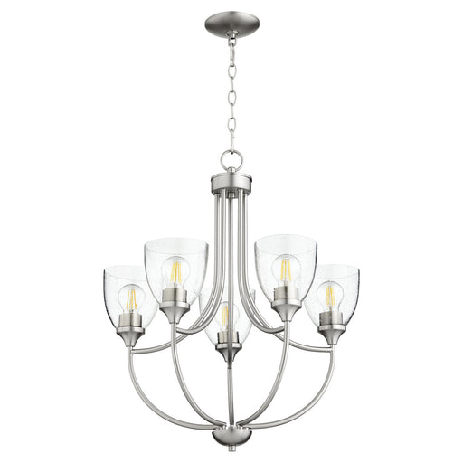 Enclave Traditional Chandelier in Satin Nickel W/ Clear/Seeded