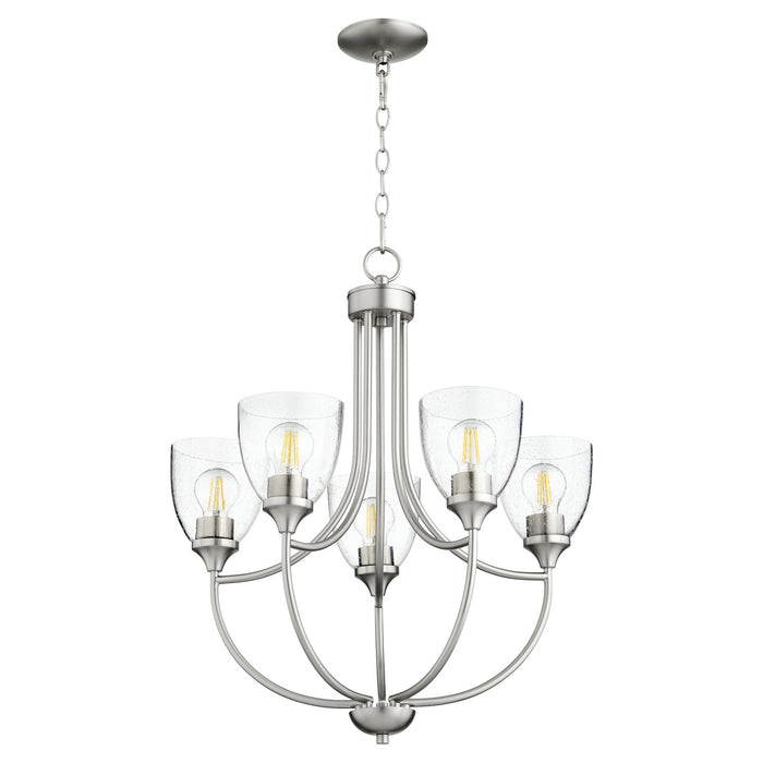 Enclave Traditional Chandelier in Satin Nickel W/ Clear/Seeded