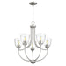 Enclave Traditional Chandelier in Satin Nickel W/ Clear/Seeded