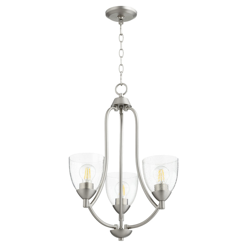Barkley Transitional Chandelier in Satin Nickel W/ Clear/Seeded