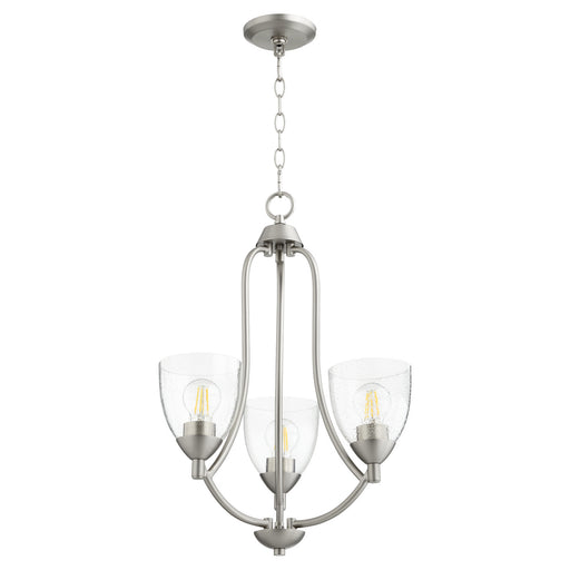 Barkley Transitional Chandelier in Satin Nickel W/ Clear/Seeded