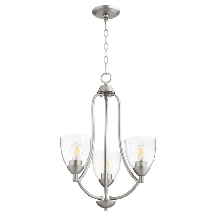 Barkley Transitional Chandelier in Satin Nickel W/ Clear/Seeded