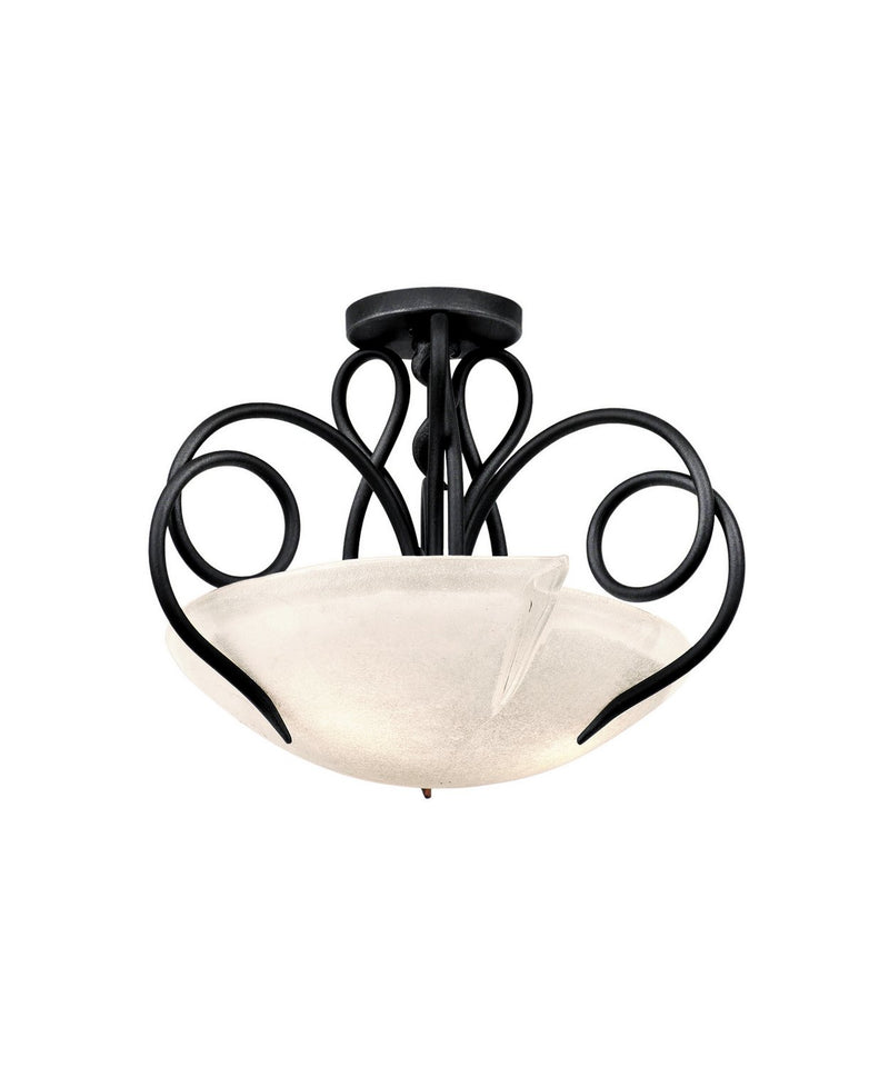 Tribecca 3-Light Semi-Flush Mount in Tortoise Shell