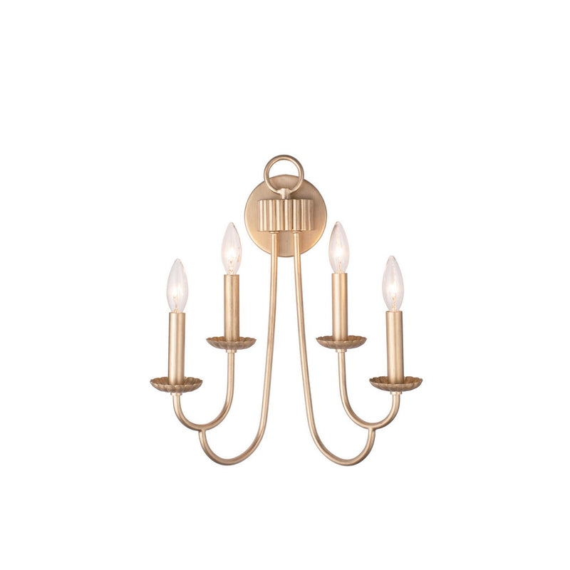 Kiera 4-Light Wall Sconce in Modern Gold