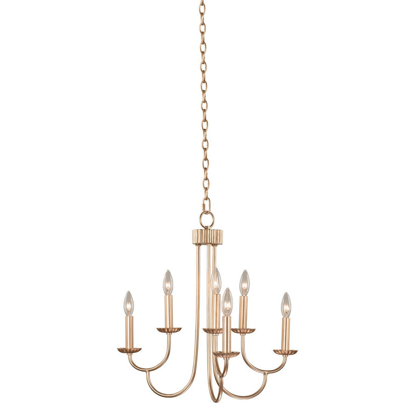 Kiera 6-Light Chandelier in Modern Gold