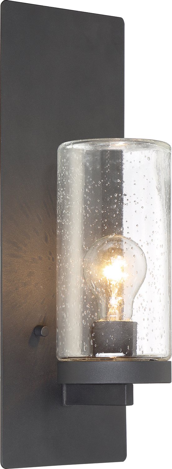 Indie Large Outdoor Wall Sconce in Textured Black