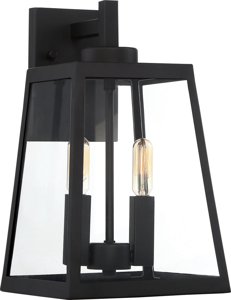 Halifax 2-Light Outdoor Wall Lantern in Matte Black