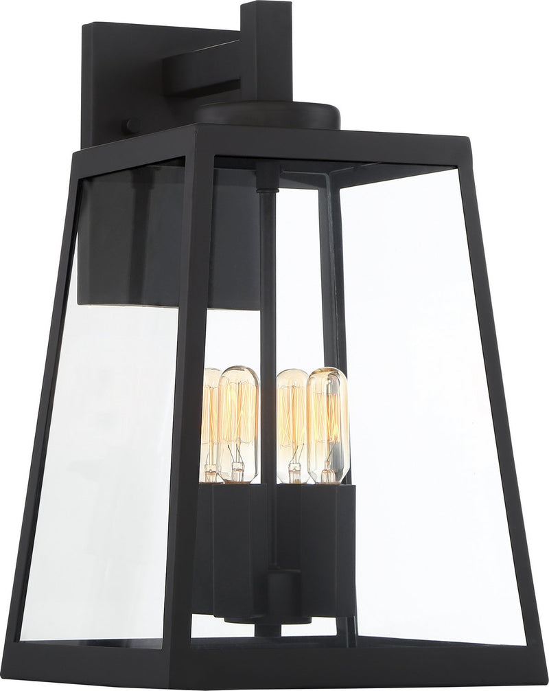 Halifax 4-Light Outdoor Wall Lantern in Matte Black