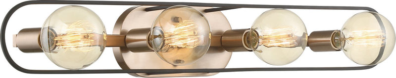 Chassis 4-Light Bath Vanity Light in Copper Brushed Brass and Matte Black