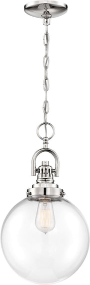 Skyloft Pendant in Polished Nickel and Clear Glass