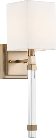 Thompson Wall Sconce in Burnished Brass and White