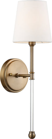 Olmstead Wall Sconce in Burnished Brass and White