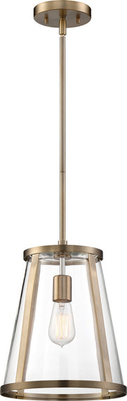 Bruge Pendant in Burnished Brass and Clear