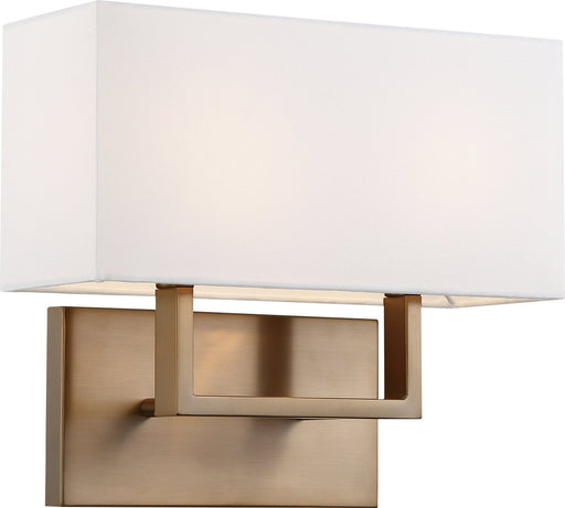 Tribeca 2-Light Wall Sconce in Burnished Brass and White