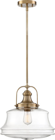 Basel Pendant in Burnished Brass and Clear