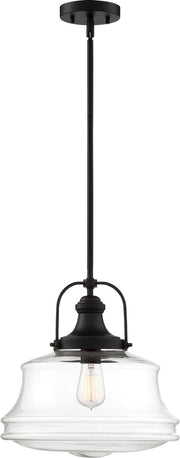 Basel Pendant in Bronze and Clear Glass