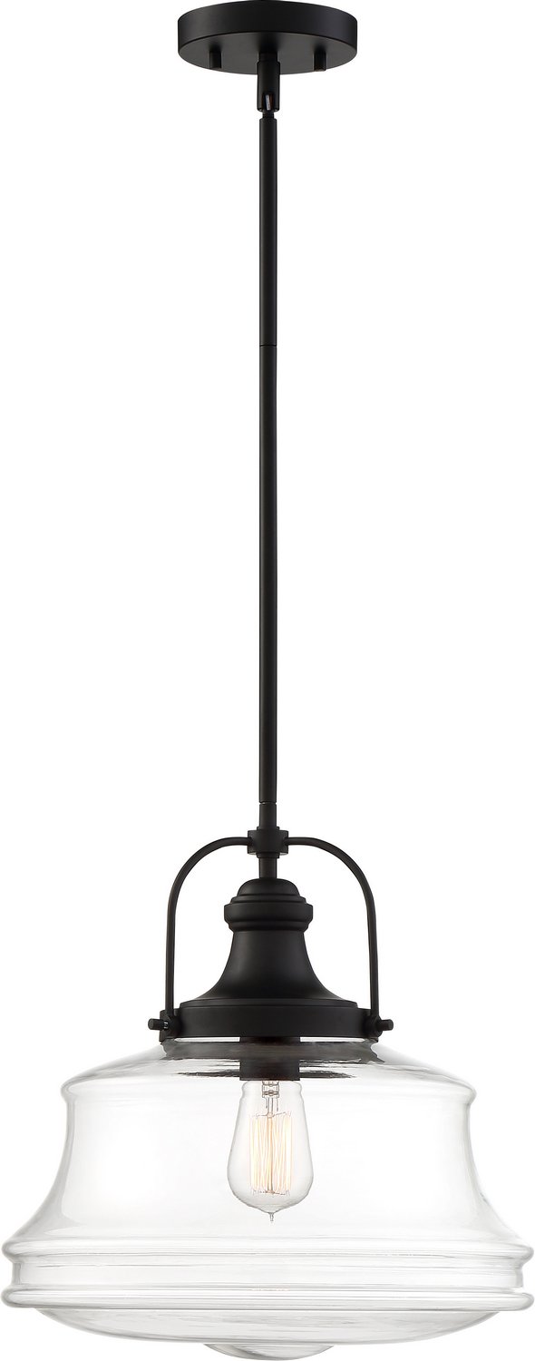 Basel Pendant in Bronze and Clear Glass