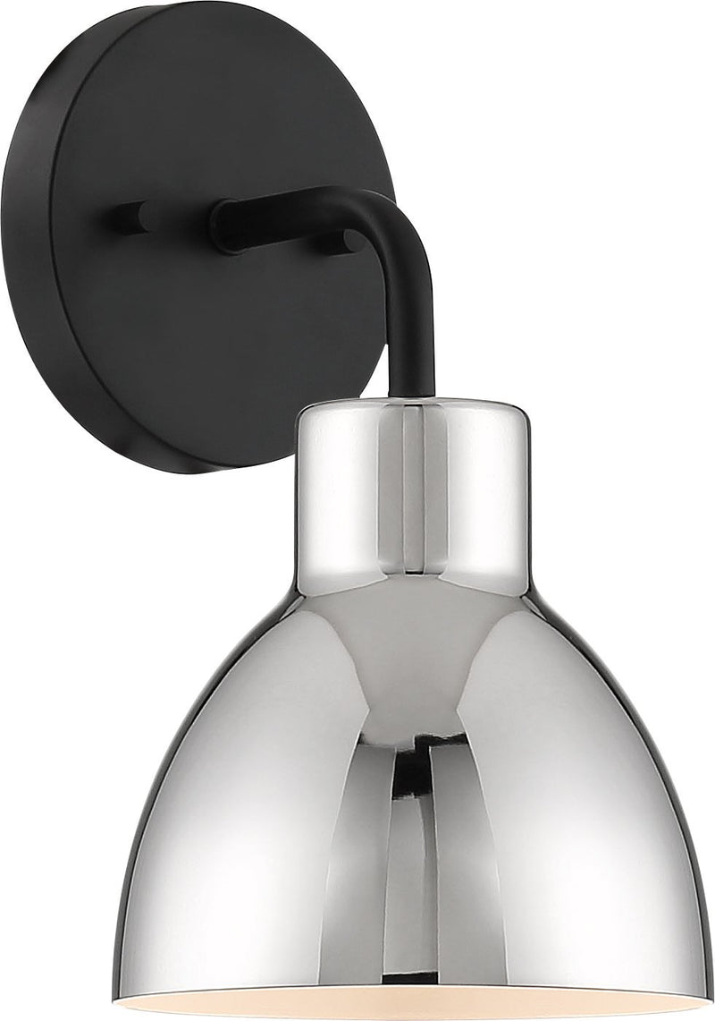Sloan Bath Sconce in Matte Black and Polished Nickel