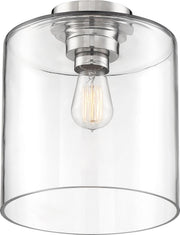 Chantecleer Semi-Flush Mount in Polished Nickel and Clear Glass