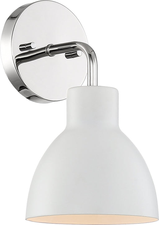 Sloan Bath Sconce in Polished Nickel and White