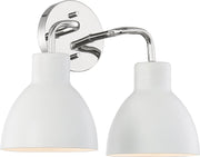 Sloan 2-Light Bath Vanity Light in Polished Nickel and White