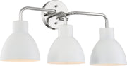 Sloan 3-Light Bath Vanity Light in Polished Nickel and White
