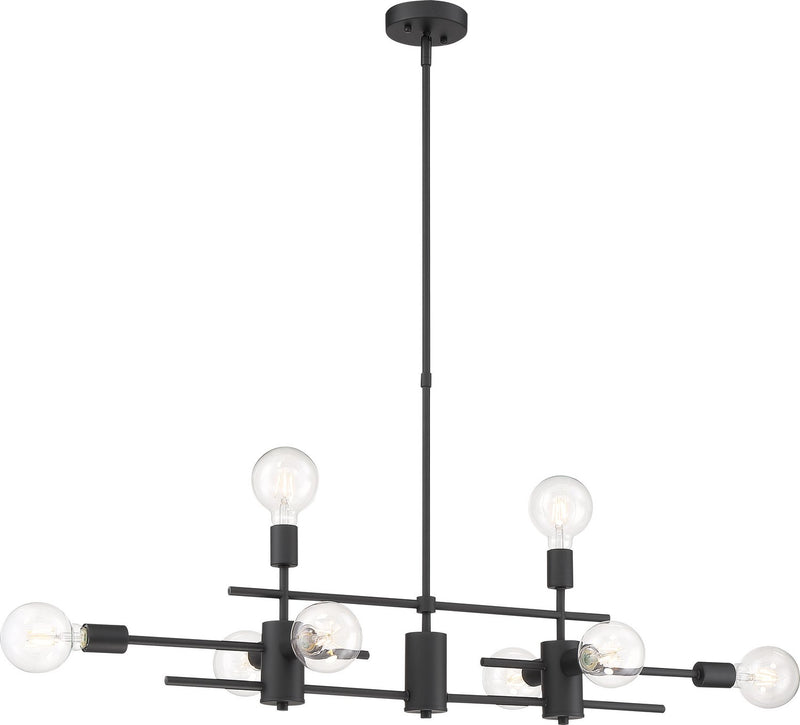 Delphi 8-Light Linear Chandelier in Black