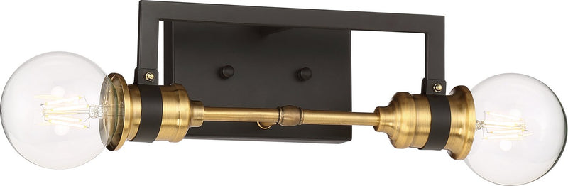 Intention 2-Light Bath Vanity Light in Warm Brass and Black