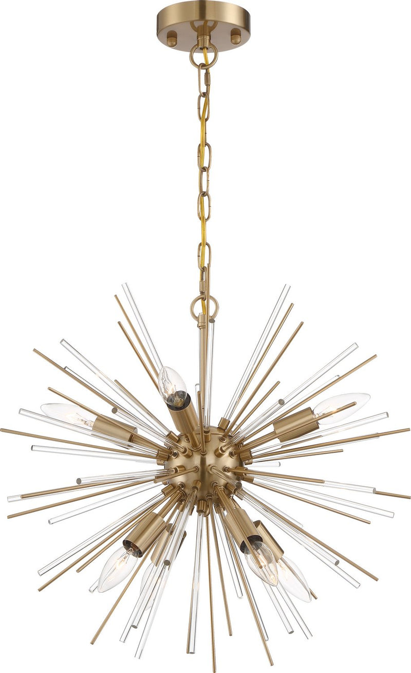 Cirrus 8-Light Chandelier in Vintage Brass