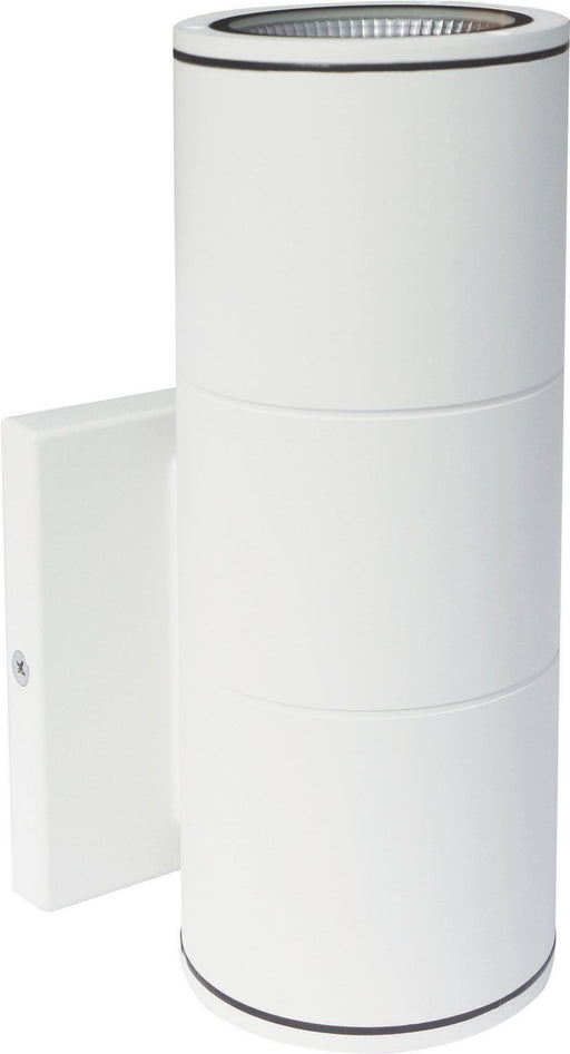2-Light Medium LED Outdoor Cylinder Wall Sconce in White