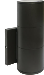 2-Light Medium LED Outdoor Cylinder Wall Sconce in Bronze