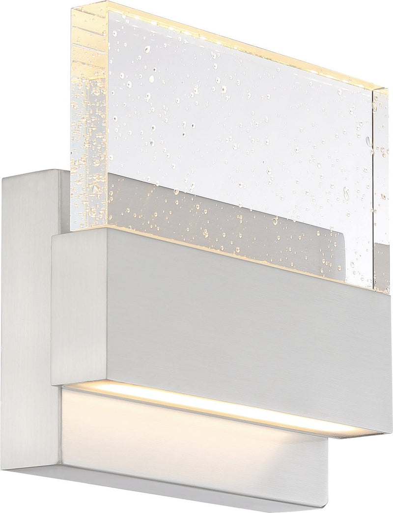 Ellusion Wide LED Wall Sconce in Polished Nickel
