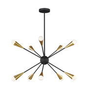Jax Medium 10-Light Chandelier in Midnight Black
