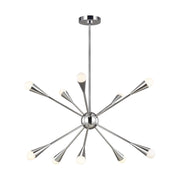 Jax Medium 10-Light Chandelier in Polished Nickel