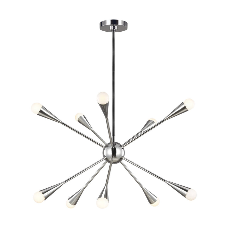 Jax Medium 10-Light Chandelier in Polished Nickel