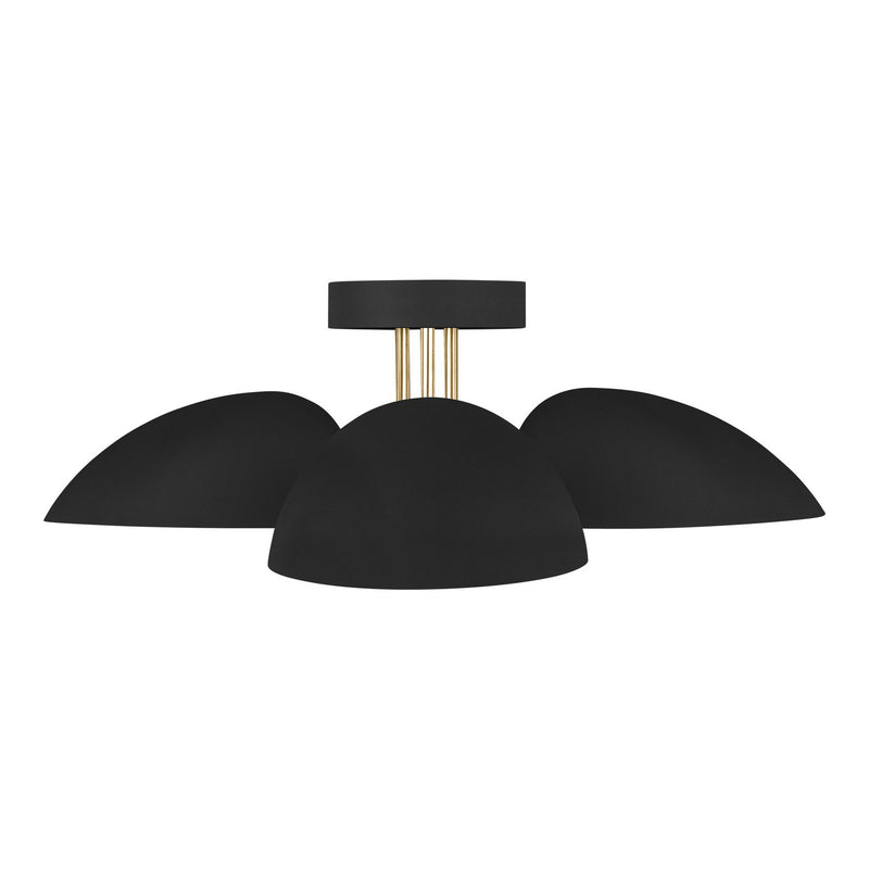 Jane 3-Light Semi-Flush Mount in Midnight Black