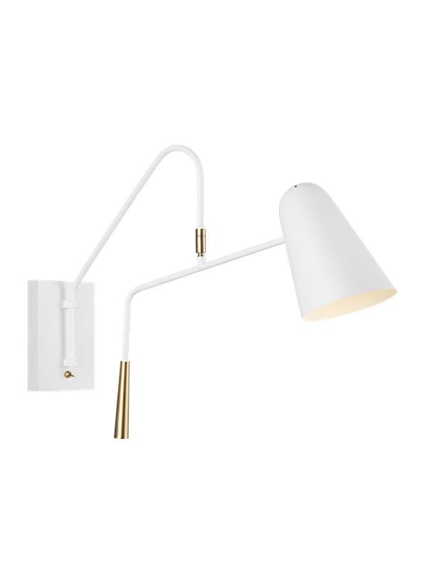 Simon Swing Arm Wall Lamp in Matte White