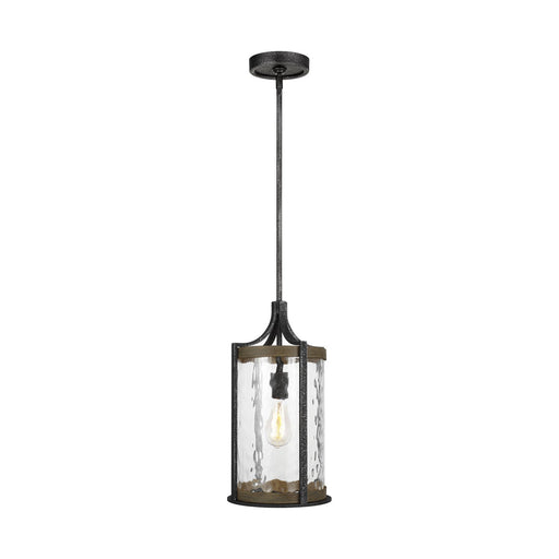 Angelo Small Pendant in Distressed Weathered Oak / Slate Grey Metal