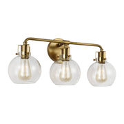 Clara 3-Light Bath Vanity Light in Burnished Brass