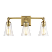 Monterro 3-Light Bath Vanity Light in Burnished Brass