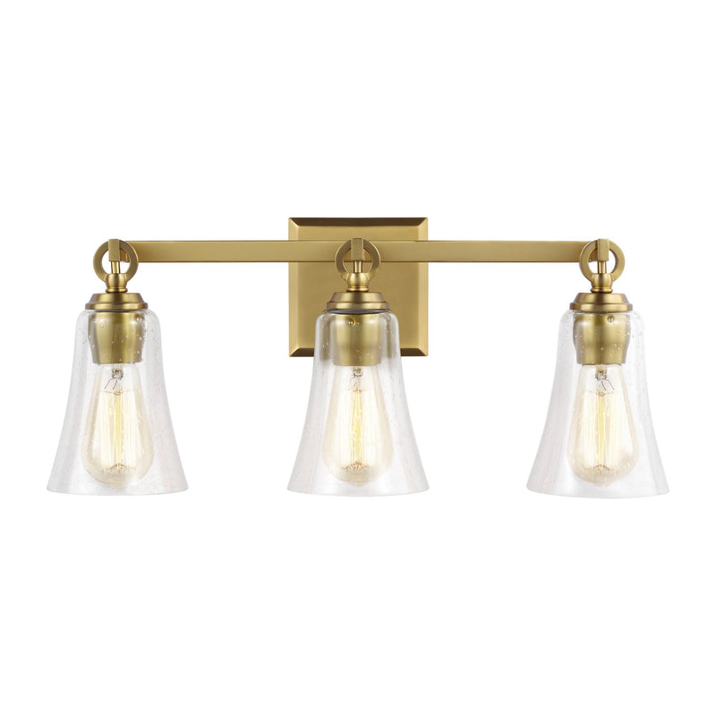 Monterro 3-Light Bath Vanity Light in Burnished Brass
