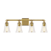 Monterro 4-Light Bath Vanity Light in Burnished Brass