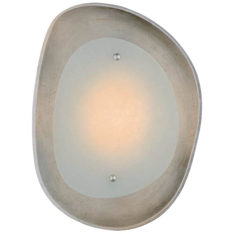 Samos Small Sculpted Wall Sconce in Burnished Silver Leaf